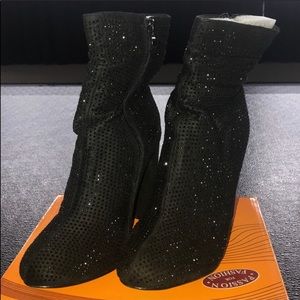 RESERVED- Black Chunky Bootie NIB- 3 pr